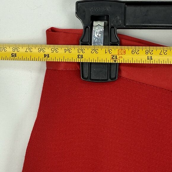 Red Dress Pants Lined Women’s Size S Approx Zip Side Classic Straight Leg - Picture 9 of 13
